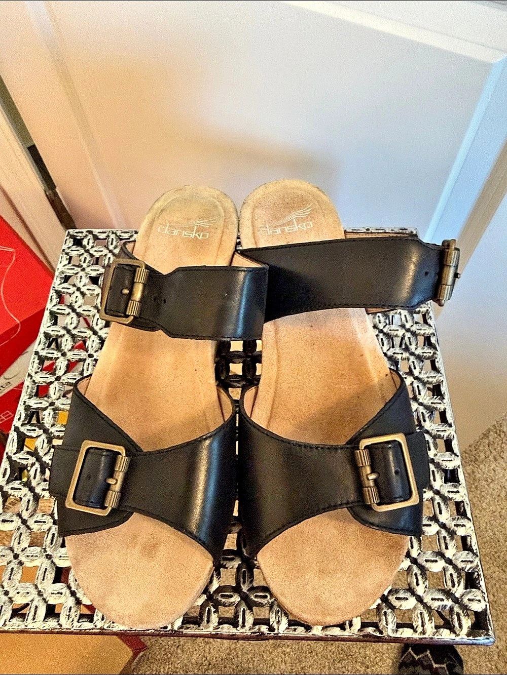 Dansko selma Black Platform Sandals 38